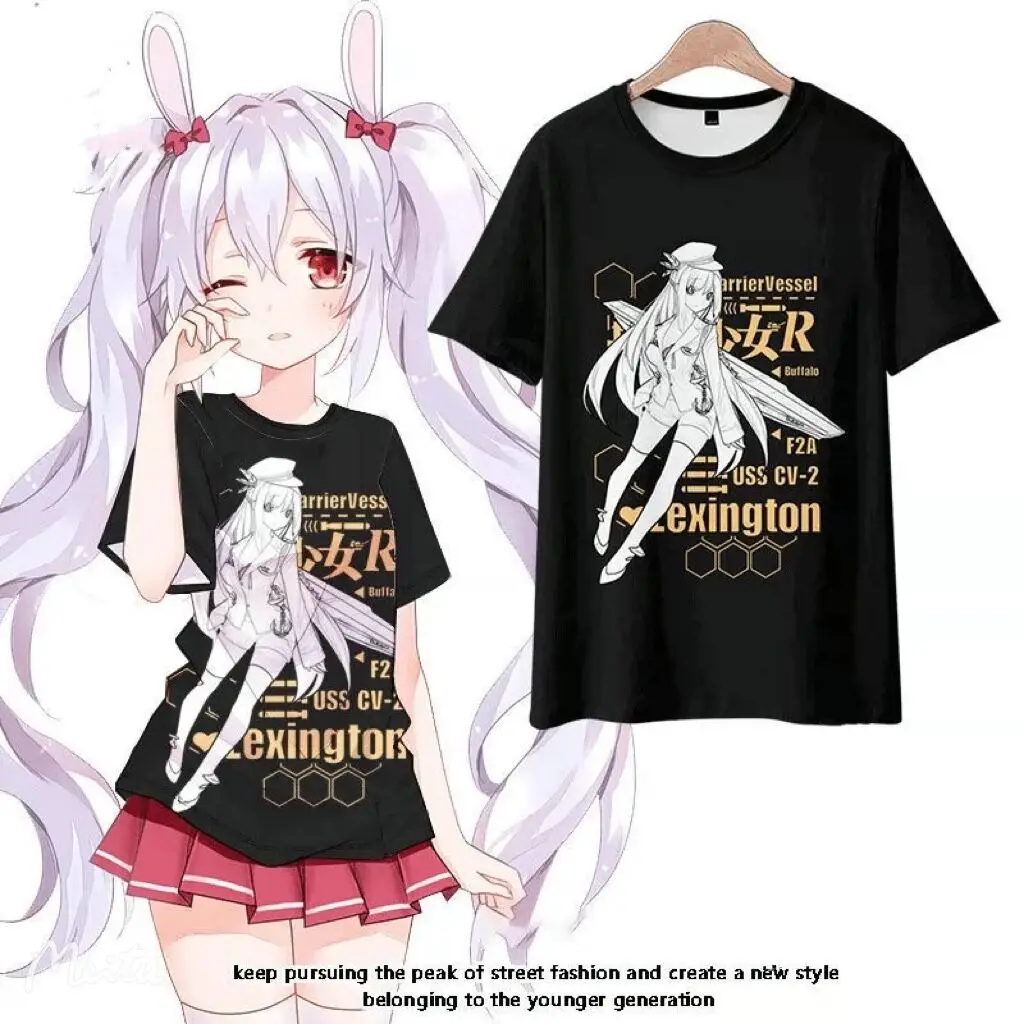 

Warship Girls R 3D Printing T-shirt Summer Fashion Round Neck Short Sleeve Popular Game Streetwear Plus Size
