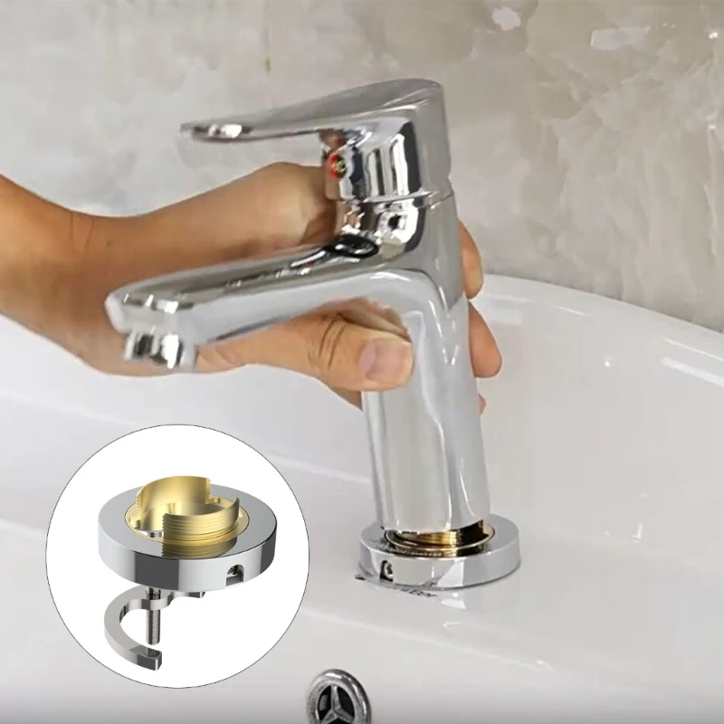 

Kitchen Bathroom Sink Cold Hot Faucet Base Fixed Foot Water Tap Pipe Connector Dropship