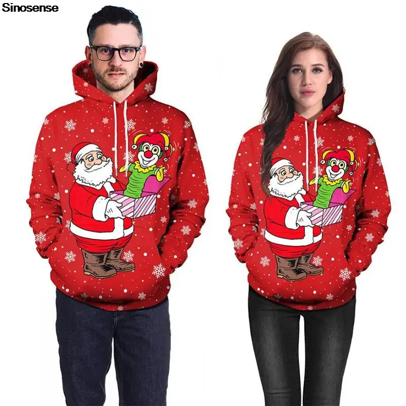

Свитер мужской/женский Рождественский с 3D рисунком, Свитшот унисекс с надписью «Санта уродливый», модный джемпер на Рождество