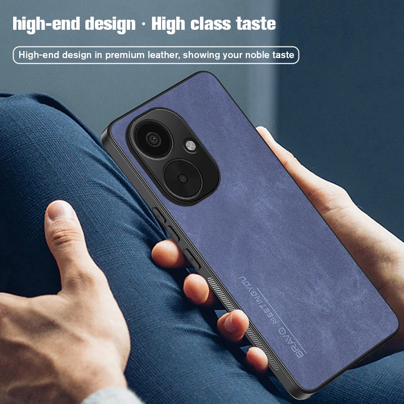 Кожаный чехол для телефона Xiaomi Redmi 13C 5G 2024 6 74 дюймов волокнистый кожаный защитный