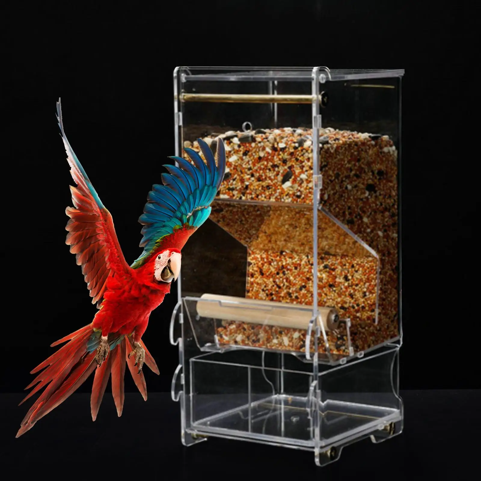

Bird Cage Feeder Cage Hanging Seed Feeding Container Box for Budgie