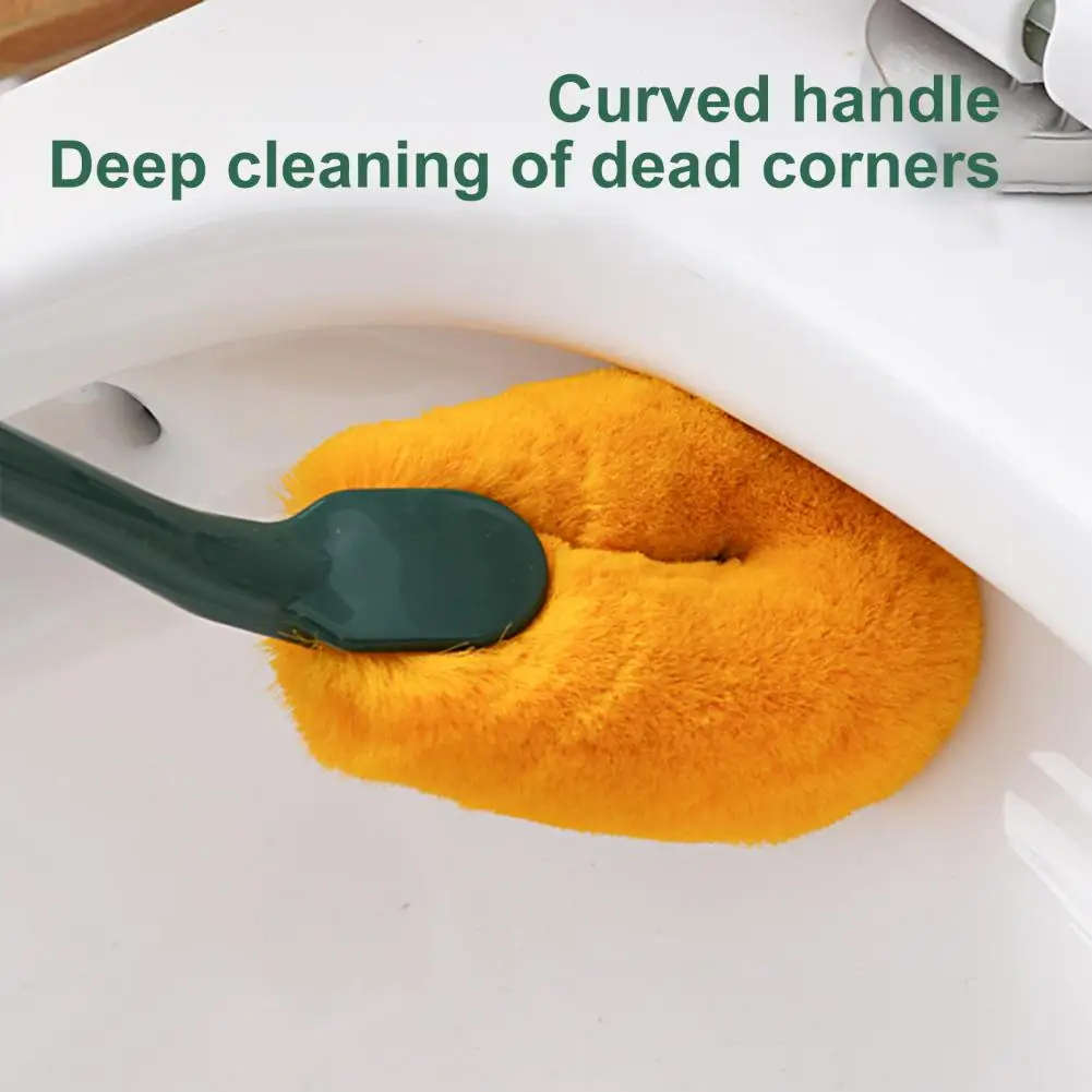 

Soft TPR Silicone Head Toilet Brush with Holder Black Wall-mounted Detachable Handle Bathroom Cleaner Durable WC Accessories