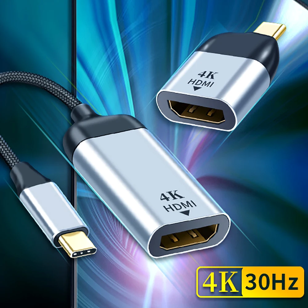 

Адаптер с Type-c на HDMI USB C на HDMI, проекционный экран 4K HD для Xiaomi, Huawei, Dell, HP, планшетов, игровых консолей, планшетов