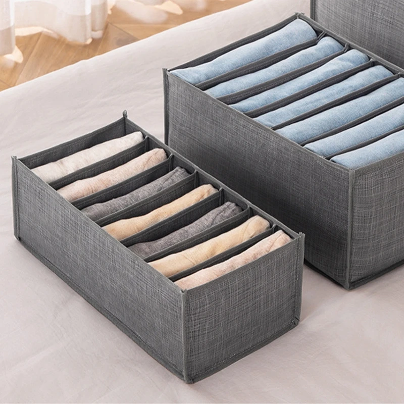 

7 Grids Non-Woven Clothes Storage Box Washable Drawer Organizers Wardrobe Clothes Type Finishing Box Grid Household Storage Bag