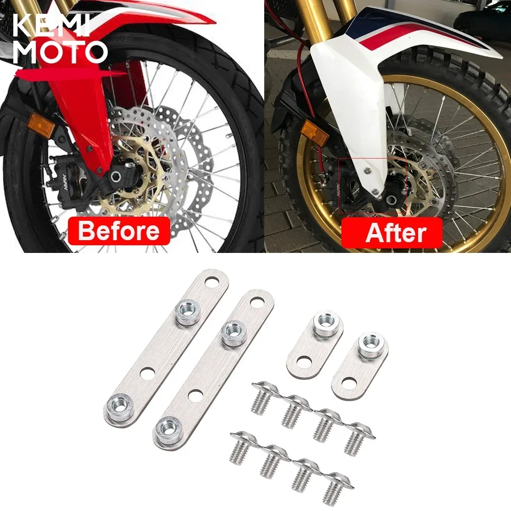 

Регулируемое переднее крыло из нержавеющей стали Africa Twin 1100, комплект для подъема крыла 15 мм для Honda CRF1000L ADV 2016-2019, часть