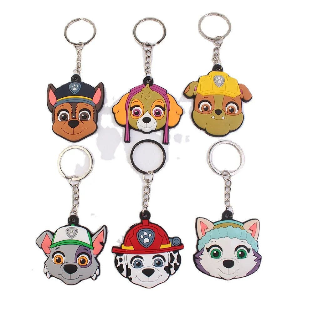 

Paw Patrol Anime Keychain Cartoon Marshall Chase Rocky Rubble Patch Pendant Car Bag Pendant Children's Toy Birthday Gift