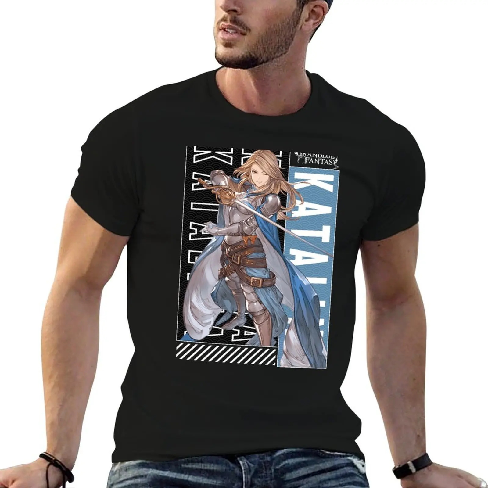Фото Футболка Katalina Granblue Fantasy The Animation, футболки с аниме для мужчин, мужская футболка, футболка из 100% хлопка №1