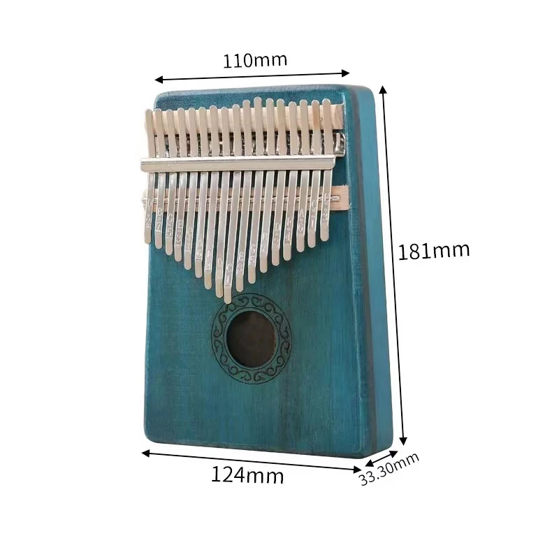 17 Tones Thumb Piano with Sculpted Note Solid Wood Veneer African Mbira Sanza Instrumento High Quality Handguard Wood Kalimba