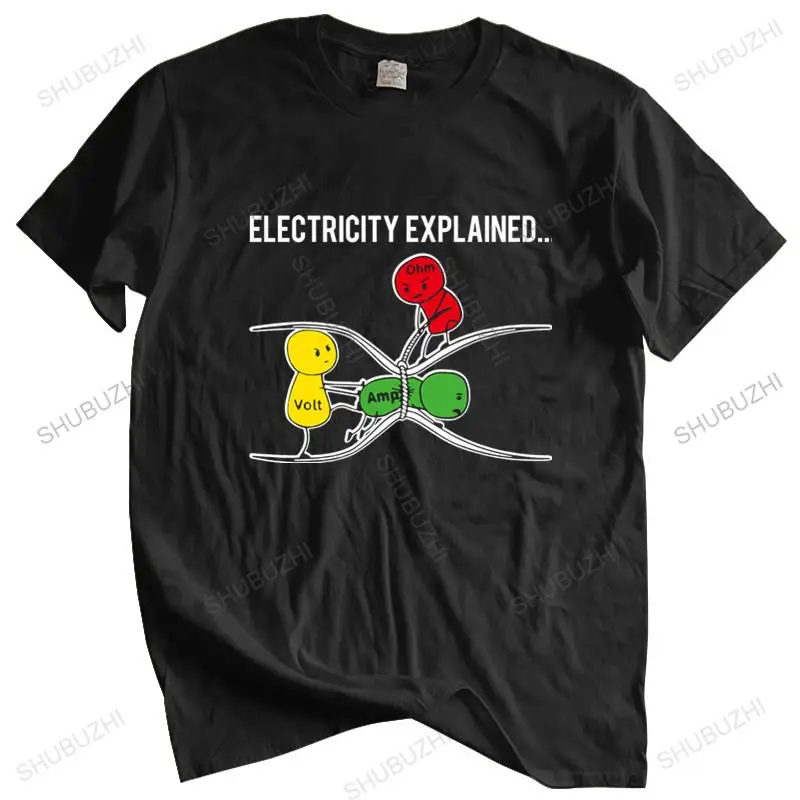 

T-shirt men O-neck hot sale Fashion tshirt Electricity Explained - Ohm's Law Version2 male cotton tee-shirt bigger size