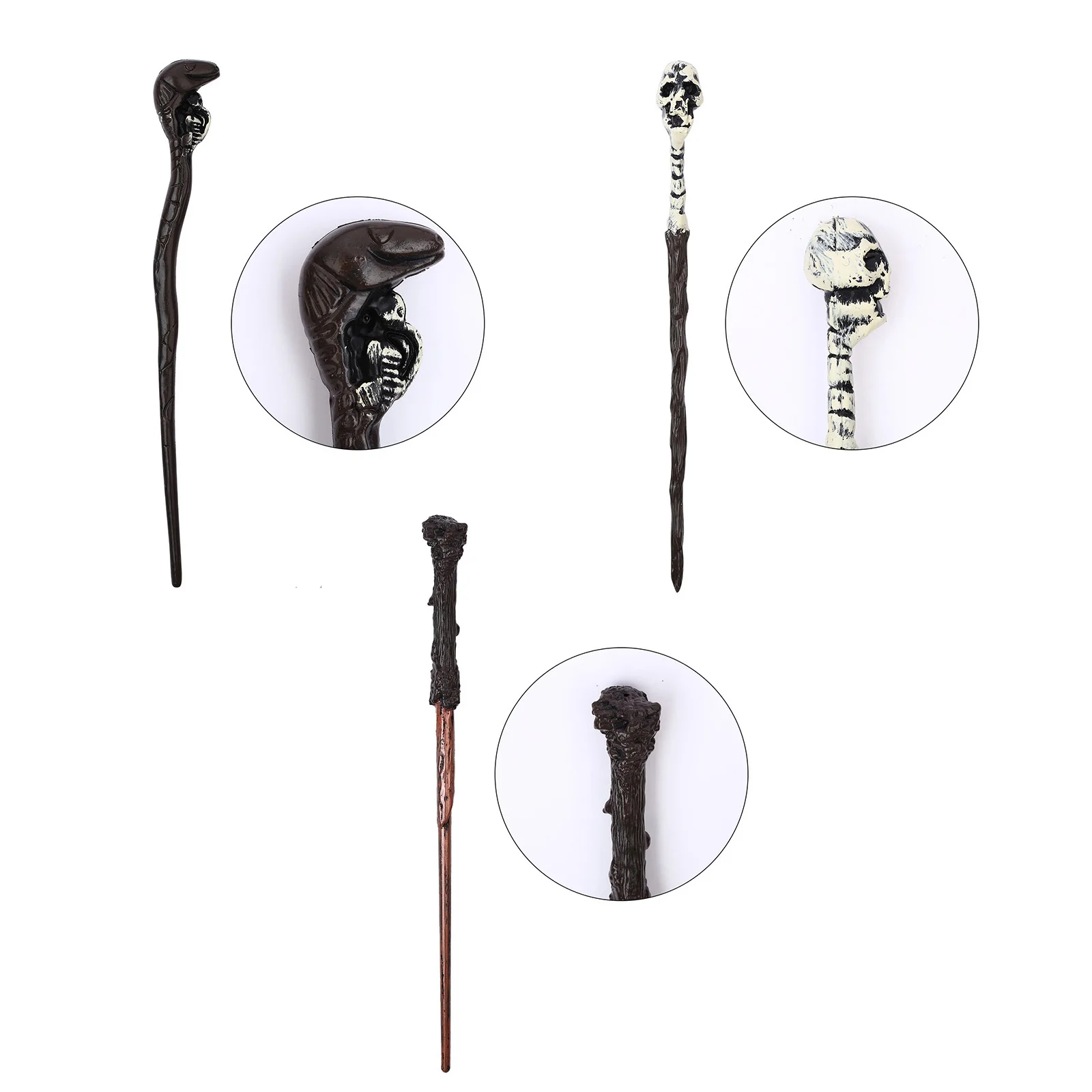 

Funny Halloween Snake Skull Scepter Toys Carved Pharaoh Magical Wands Magic Stick Children Performance Props for Cosplay Costume