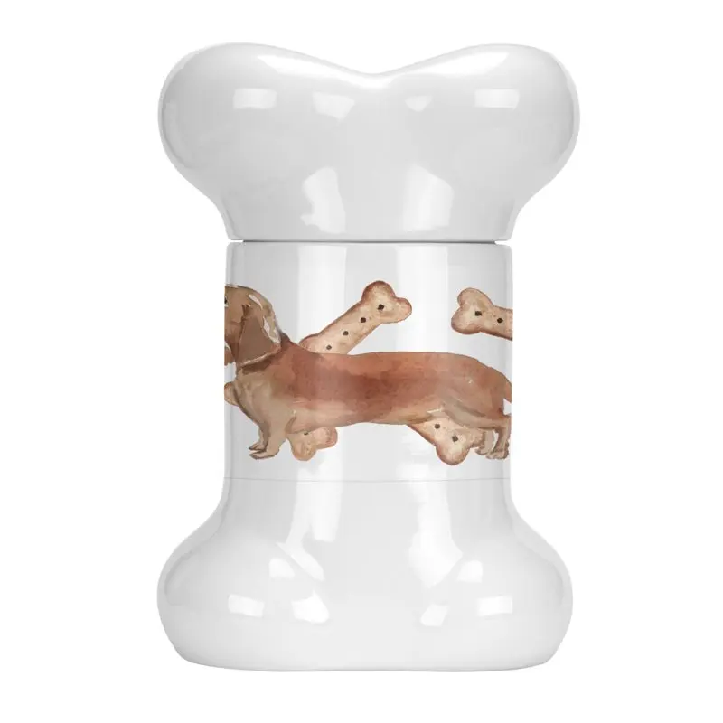 

Treasures CK2364BSTJ Tan Dachshund Bone Shaped Treat Jar, , multicolor