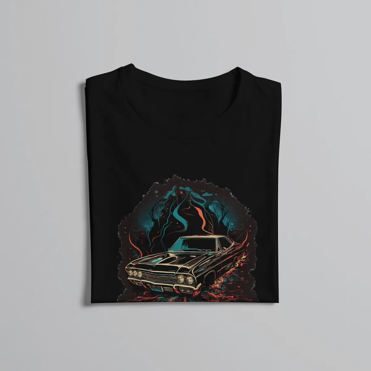 Chevy Impala 1967 Мужская футболка сверхнатуральный ТВ топы с круглым вырезом
