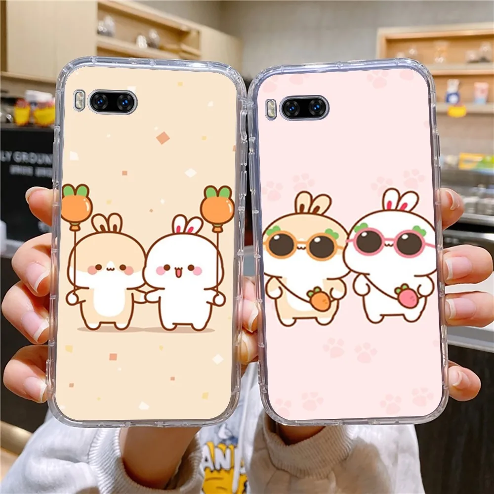 Фото Lovely T-Tuji Bunny Phone Case For Huawei Mate P10 P20 P30 P40 P50 Smart Z Honor 50 60 70 Pro Lite Transparent Case №1