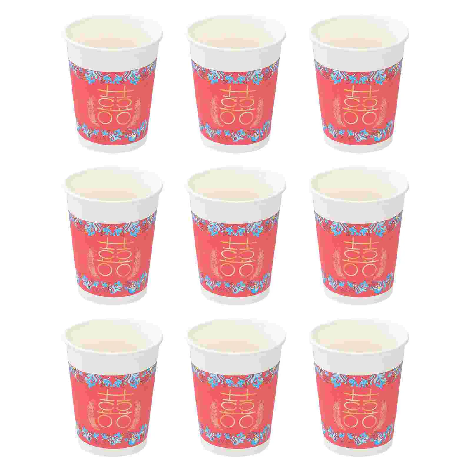 

Paper Cups Wedding Cup Chinese Tea Coffee Party Disposable Drinking Red Beverage Hot Espresso Water Year Ppaer New Christmas Mug