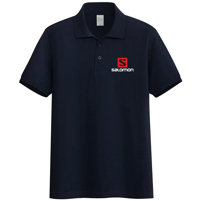

2023 Summer Men's Luxury SALOMON Letters Printed Polo Shirt Ultra Thin Thermal Lightweight Men's Brand Polo Shirt Shirt