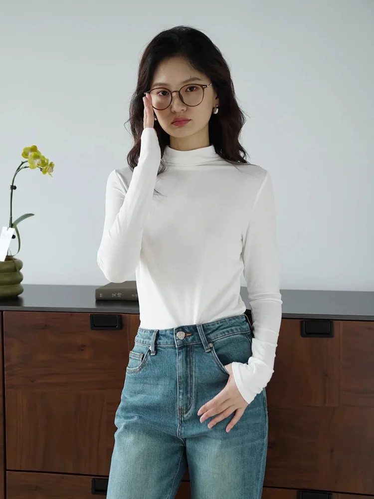 Половина водолазки с начесом для женщин осень-зима простой темпераментный