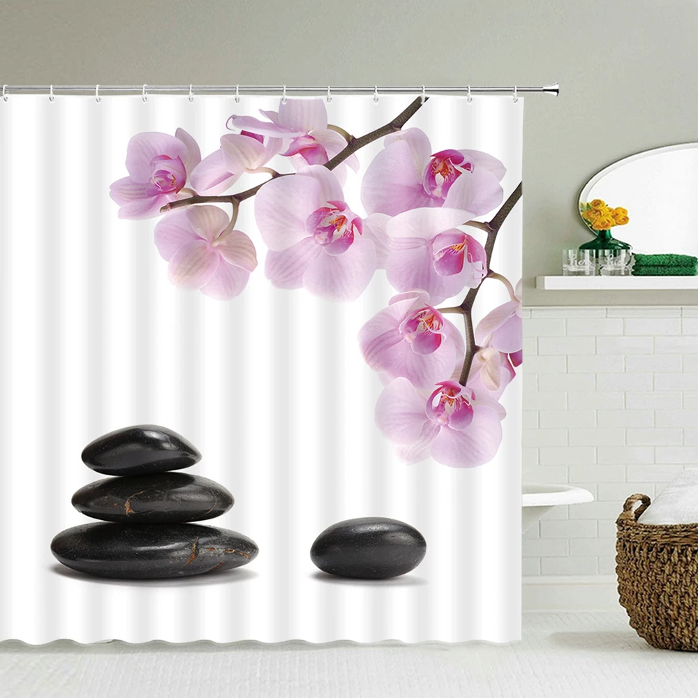 

Flowers Beautiful Landscape Home Decor Shower Curtain Valentine's Day Bathroom Waterproof Curtain with Hooks Banheiro