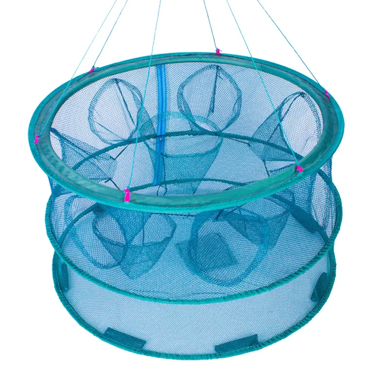 

Автоматическая рыболовная сеть с усиленными отверстиями, клетка для креветок, нейлоновая Складная ловушка для рыбы, кастинговые сети, скла...