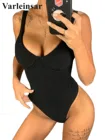 S - XL Новый сексуальный женский купальник с высоким вырезом, ребристый Цельный купальник на косточках, женский купальный костюм, купальный костюм для плавания, Дамский боди V1607