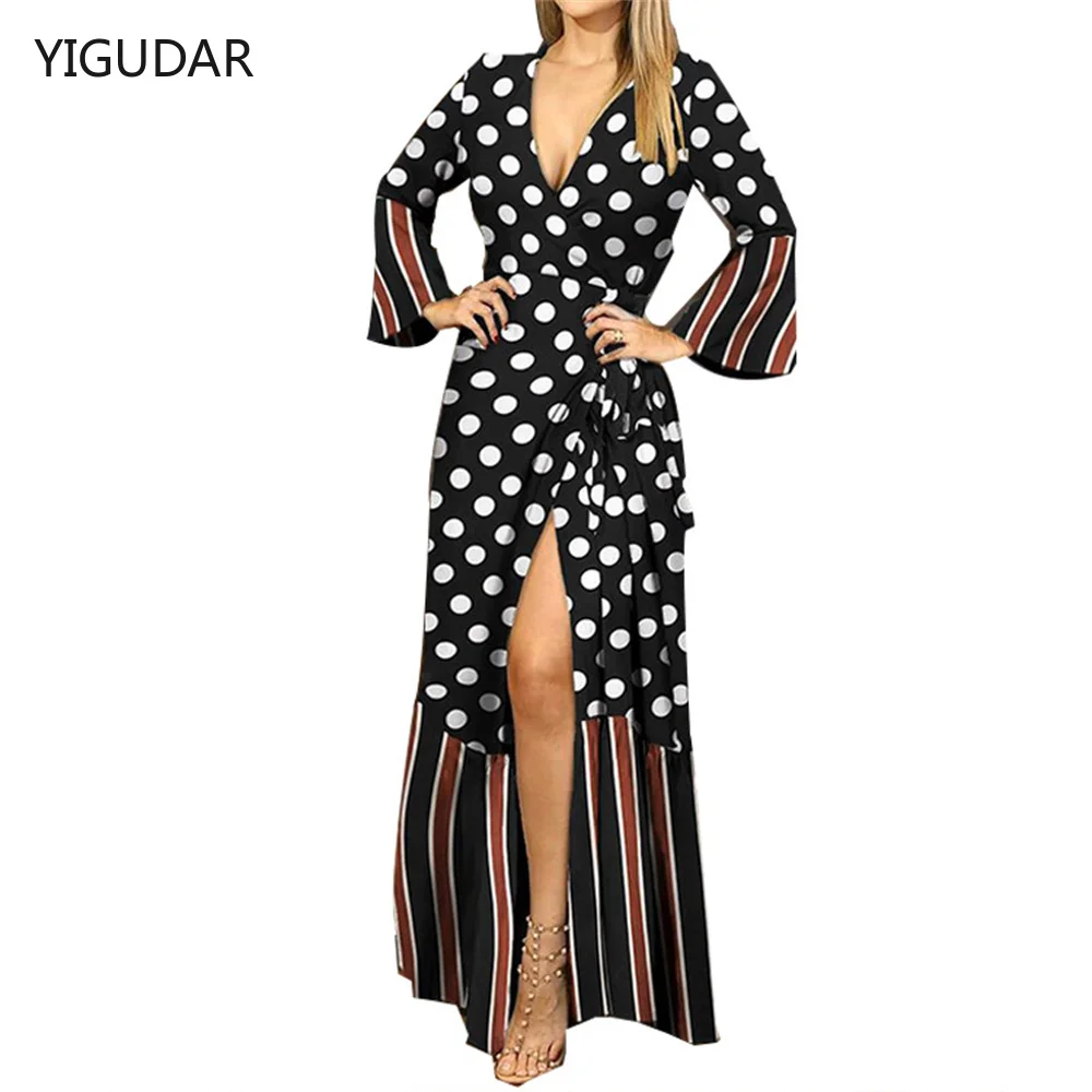 

2022 Summer Boho Long Dress Women Casual Paisley Print Belt Maxi Dress Elegant V Neck Short Sleeve Women's Beach Dress Vestidos