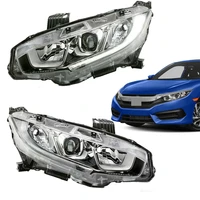 halogen type led drl projector headlights for 2016 2017 2018 honda civic left right driver passenger side headlamp assembly