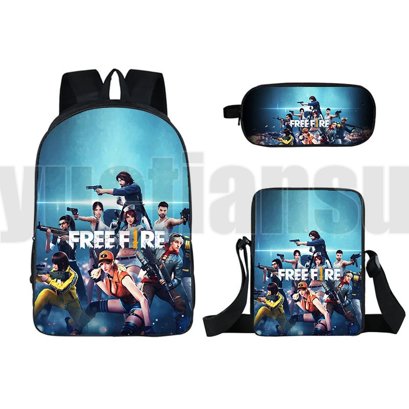 Рюкзак для стрельбы из игры Back To School 3D Free Fire 16 дюймов аниме комплект 3 предметов