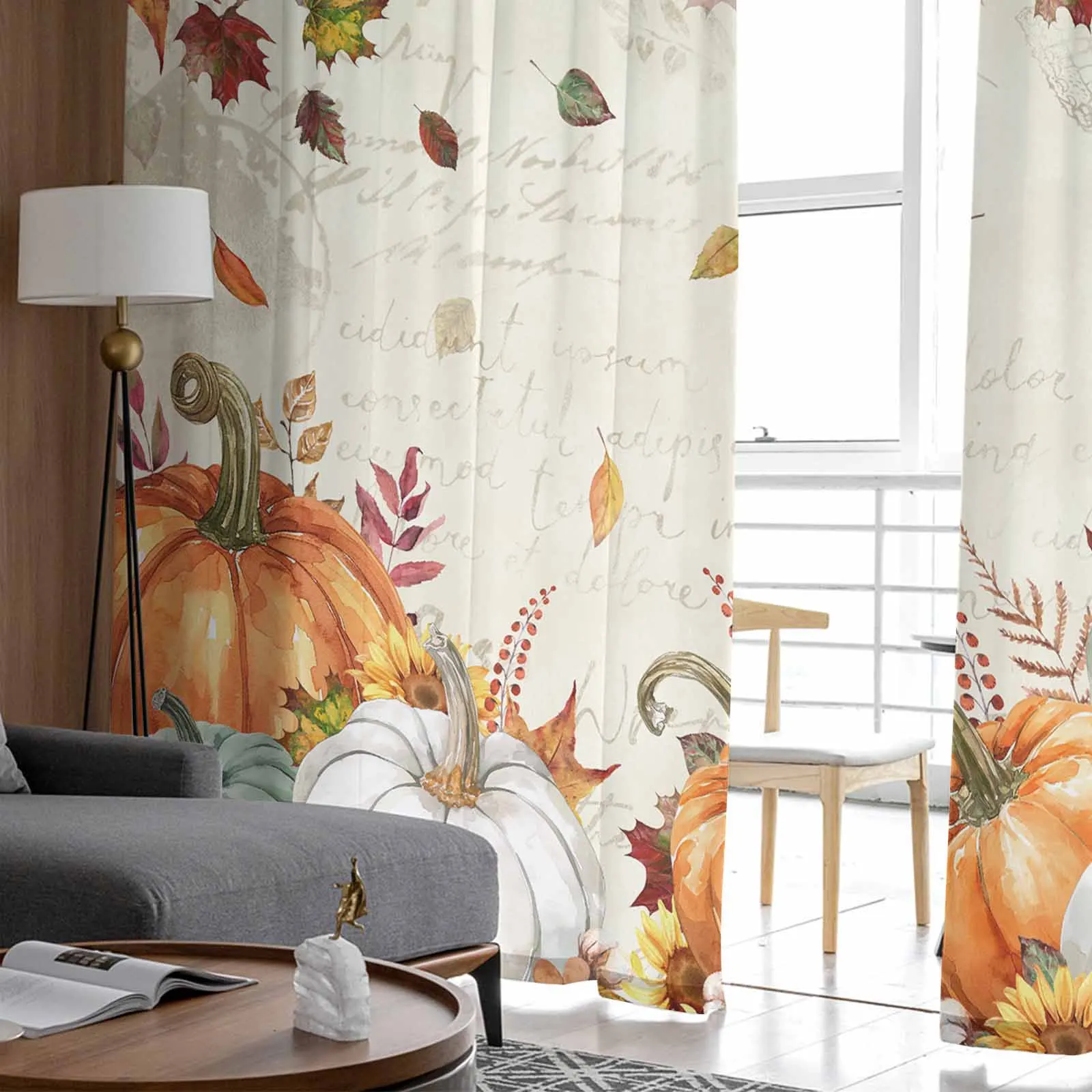 Тюлевые шторы из эвкалипта для гостиной Осенние полупрозрачные Оконные