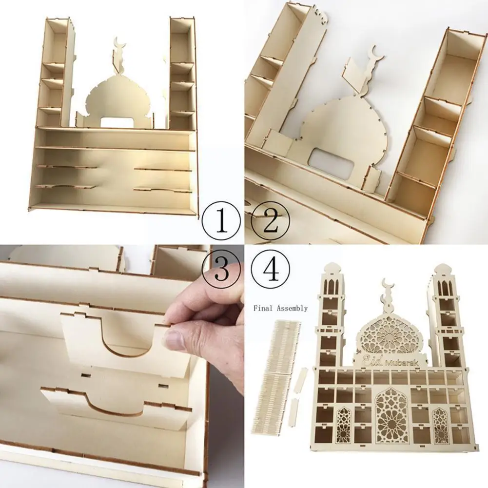 

Eid Mubarak Countdown Calendar DIY Wood Ramadan Decoration S8G4