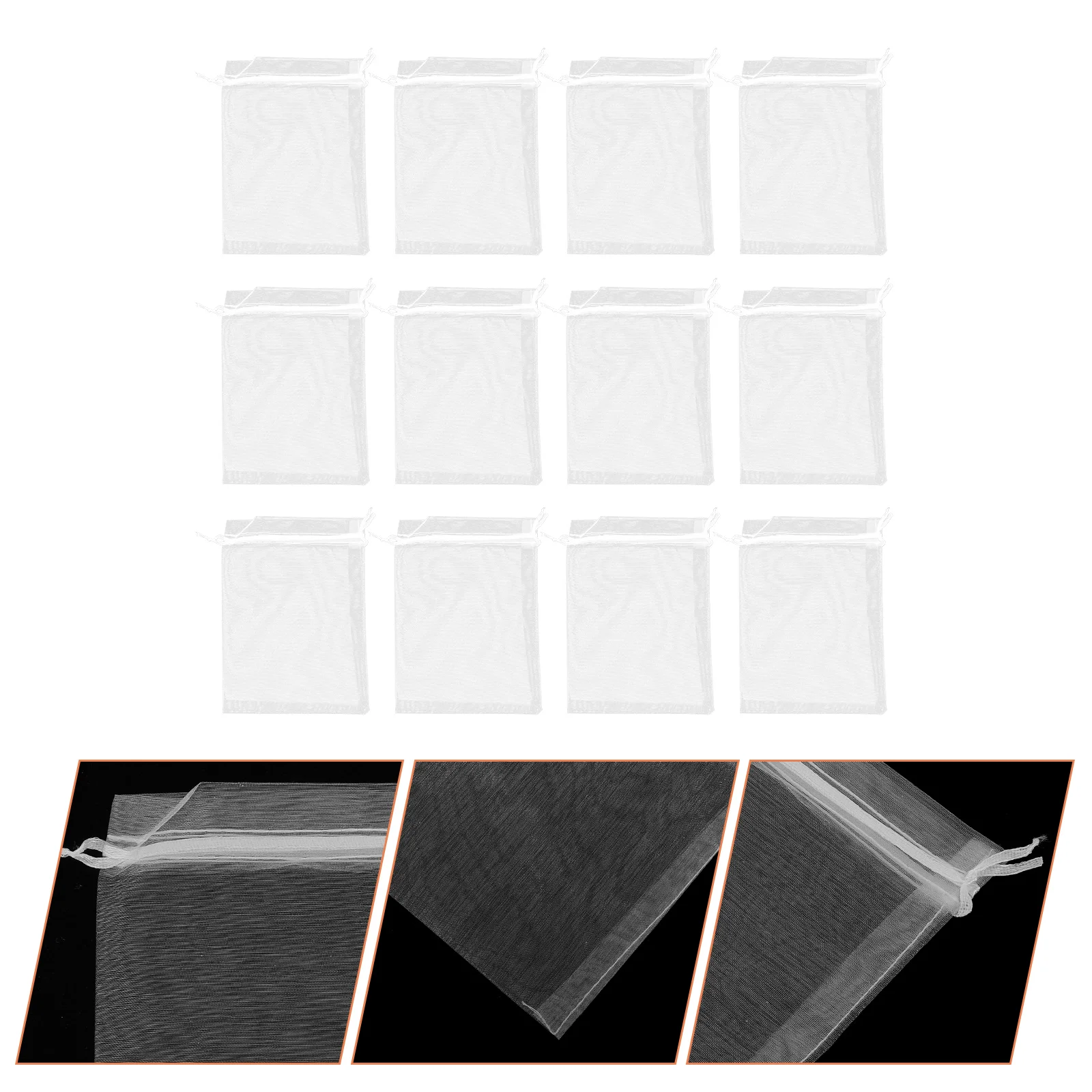 

100pcs Plain Color Gift Bags Organza Drawstring Storage Bags Candy Pouches