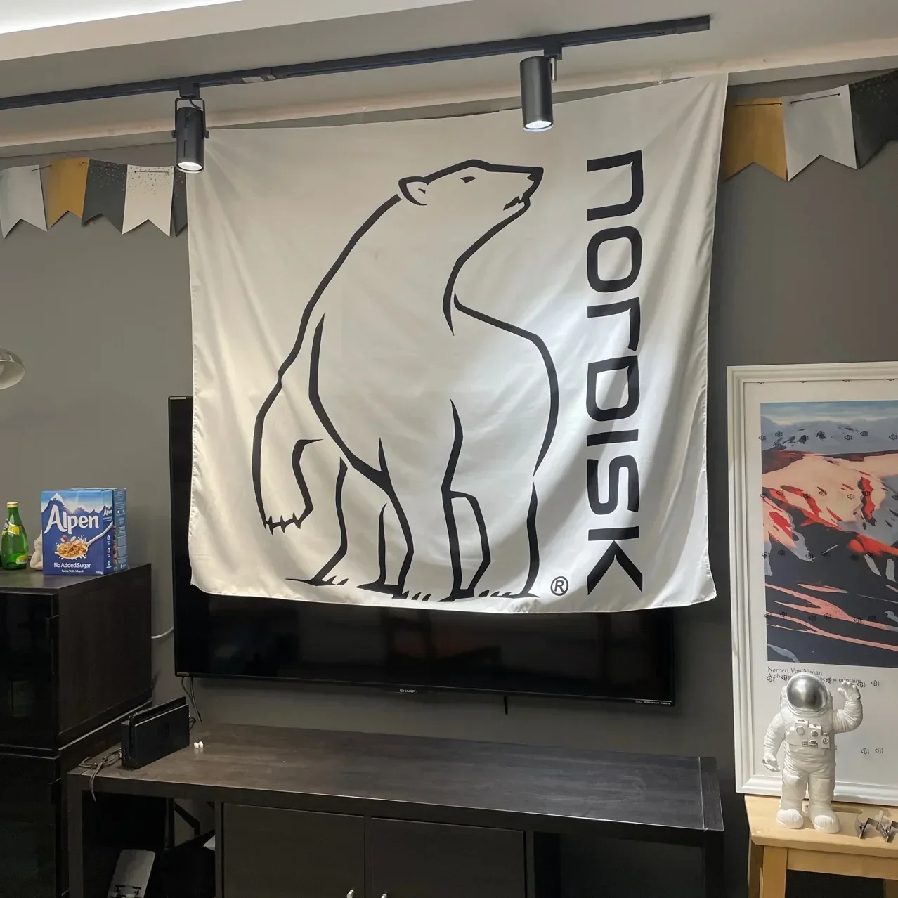 Домашний декор настенная подвеска белый медведь принт домашний гостиная