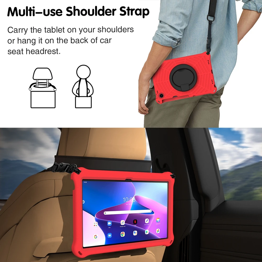 Для Lenovo Tab M10 Plus 3rd Gen 10 6 дюймов 2022 тб-125f TB-128F чехол EVA Kid Safe Pull Ring противоударный