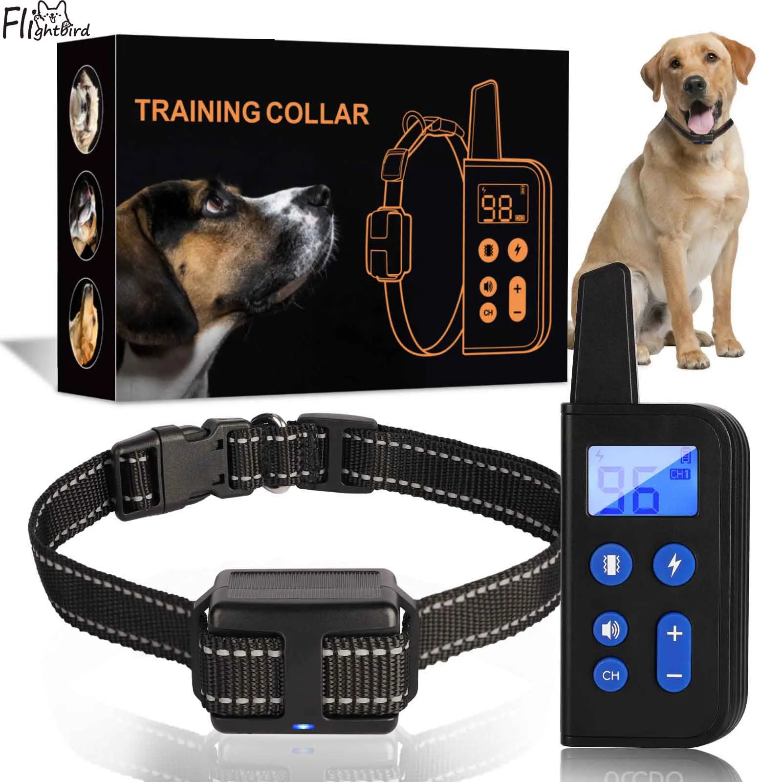 

800m Electric Dog Training Collar Pet Remote Control Waterproof Rechargeable dog training device with Shock Vibration Sound