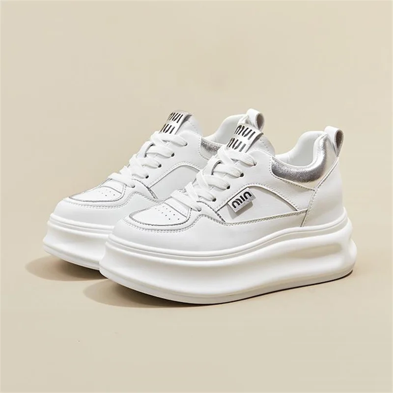 Кроссовки на массивной платформе 6 5 см женские дышащие вулканизированные туфли