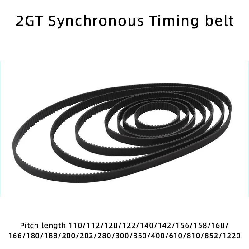 

GT2 Closed Loop Timing Belt Rubber 2GT 6mm 110 112 122 140 158 200 280 300 400 610 852 mm Synchronous Belts For 3D Printer Parts