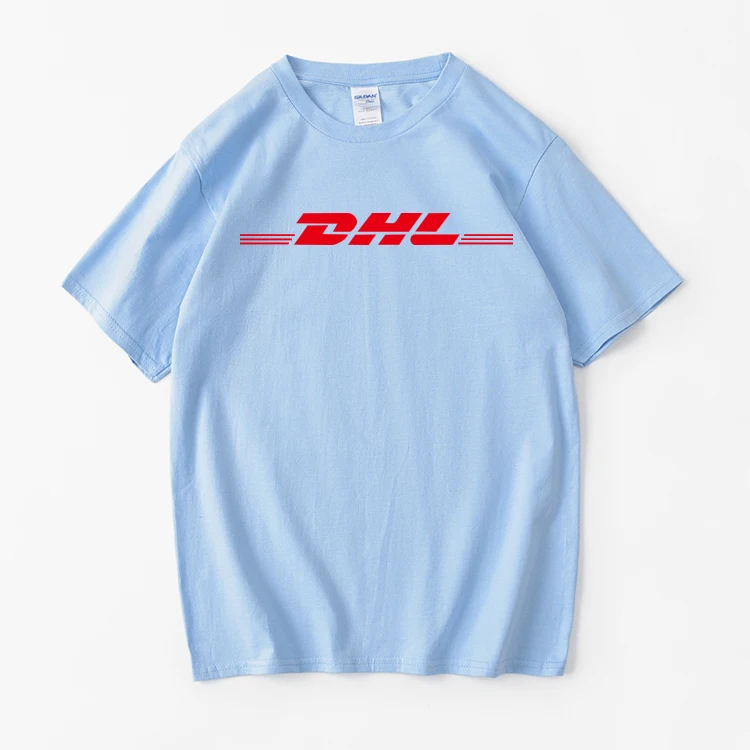 100% хлопок DHL футболки с буквенным логотипом печатные желтые коротким рукавом