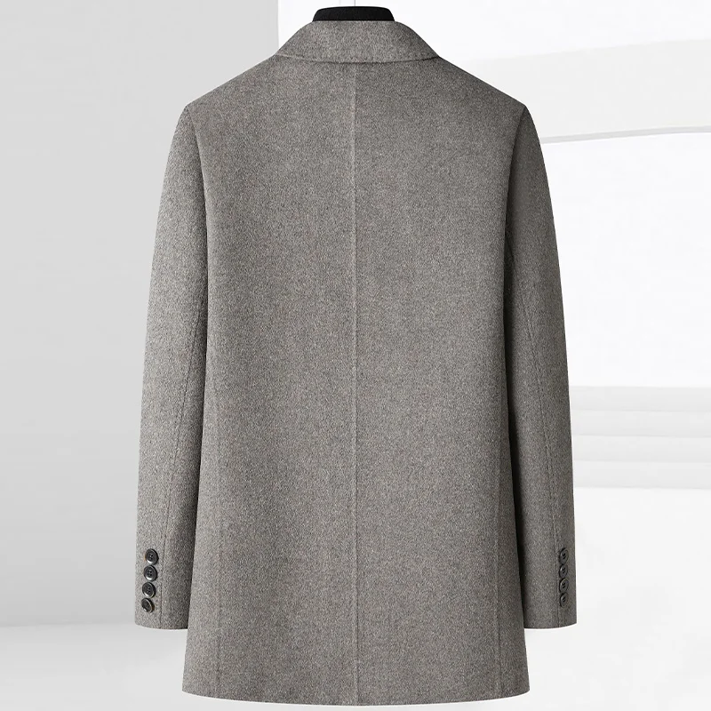 Новое поступление 2024 зимний плащ из 90% белого утиного пуха 70% шерсть мужские