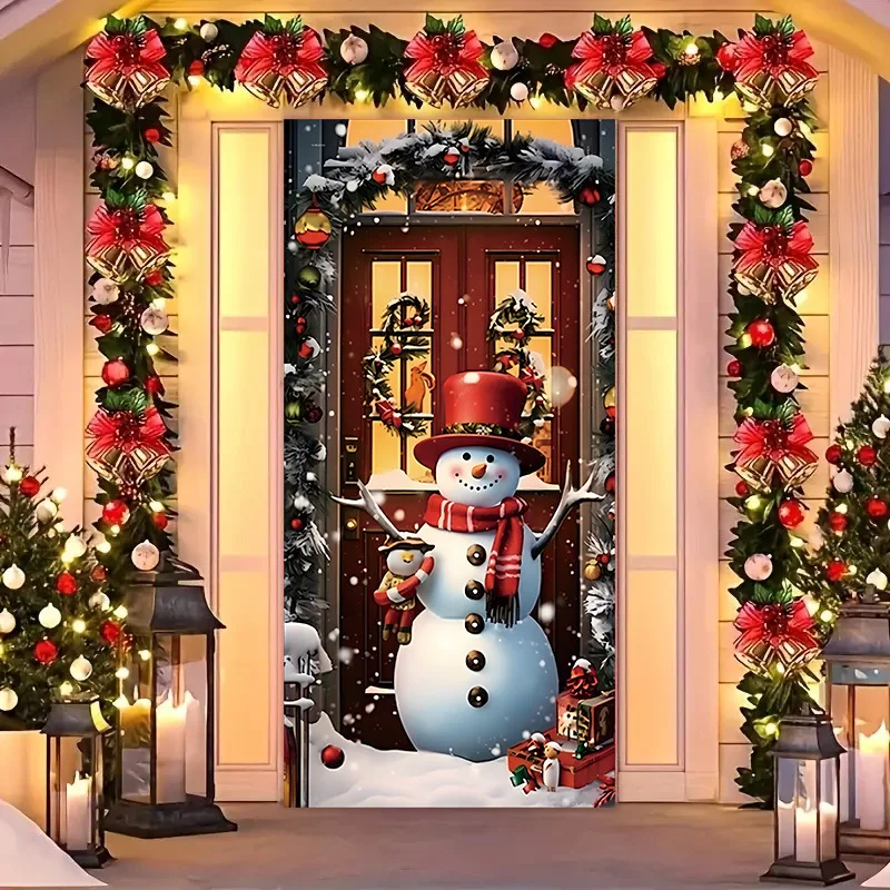 Рождественская дверная наклейка