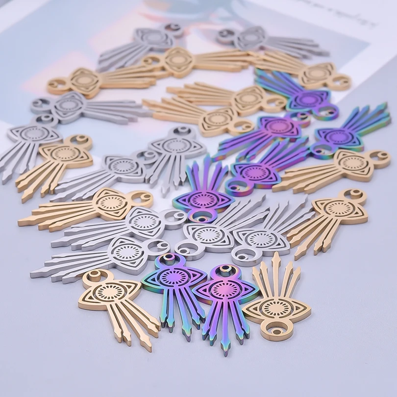 

5-10pcs/Lot Fashion Creative Devil Eye Charms Stainless Steel Pendants For Jewelry Making Supplies Handmade Necklace Accessories