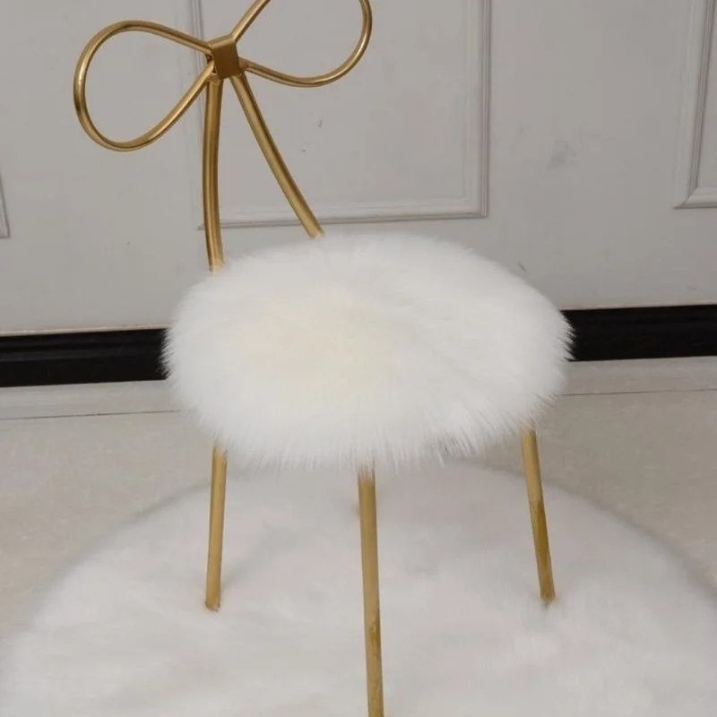 

Plush Round Seat Cushion Chair Cushion Butterfly Buckle Fixed Non-Shift Office Student Seat Cushion Dining Chair Cushion 35x35Cm
