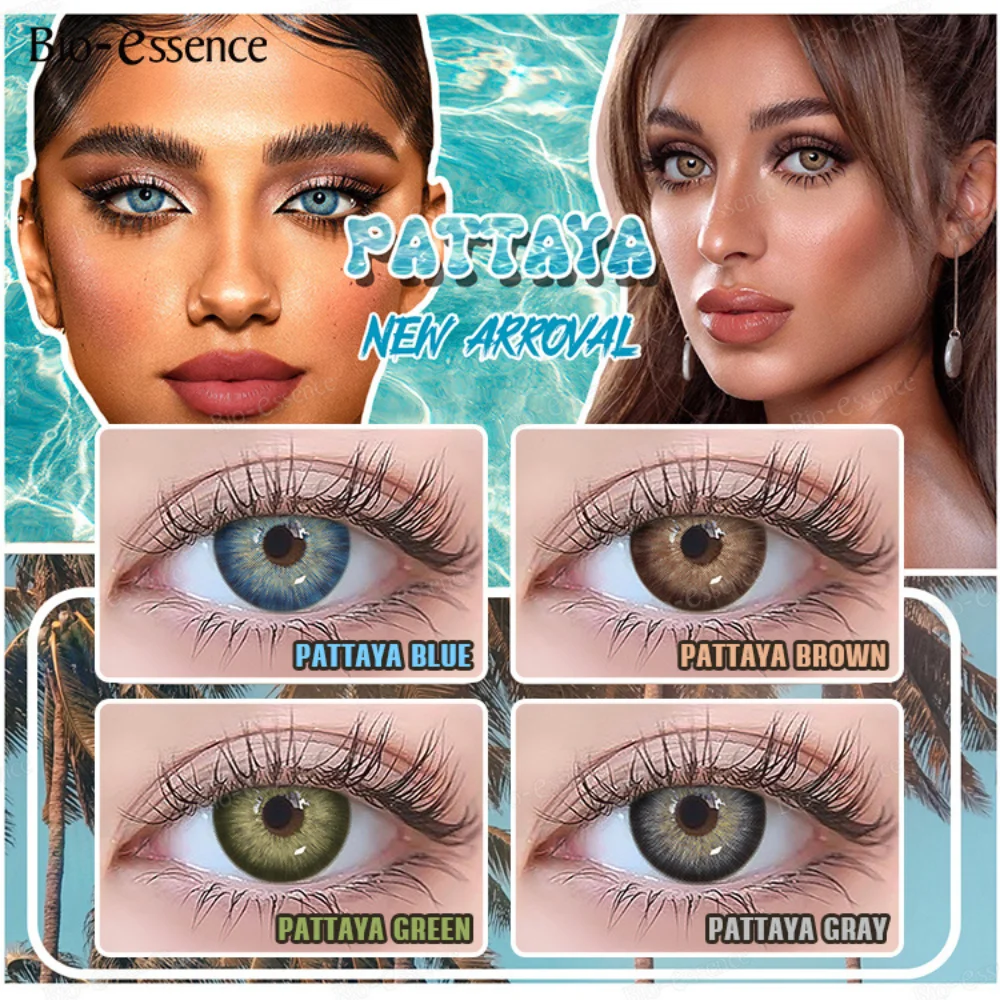 

Bio-essence 1 Pair Myopia Lenses Colored Contact Lenses with Degree Natural Colored Eye Lenses with Diopters Blue High Quality