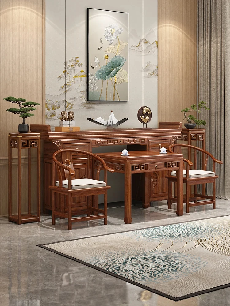 Алтарь из массива ореха Будда буддийский храм китайский шкаф Бог богатства