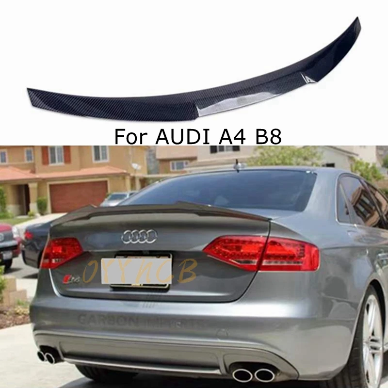 

FOR AUDI A4 B8 Sedan M4 Style Carbon Fiber Rear Spoiler Trunk Wing 2009-2012 FRP Glossy black Forged Carbon