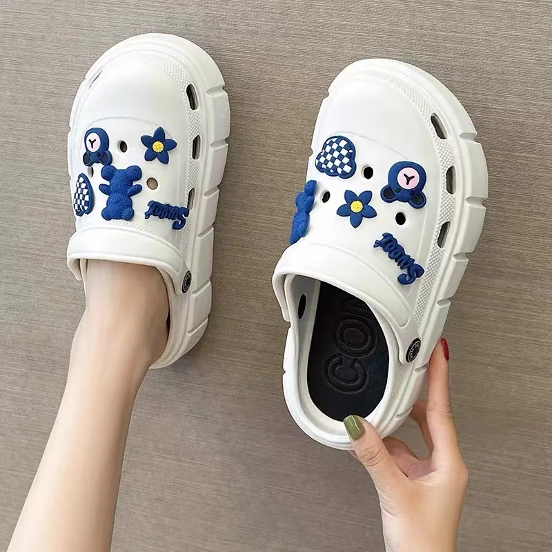 Shevalues Summer Women Heels Slippers Outdoor Platform Clogs Sandals Female EVA Light Non-slip Home Slides Flip Flop Garden Shoe