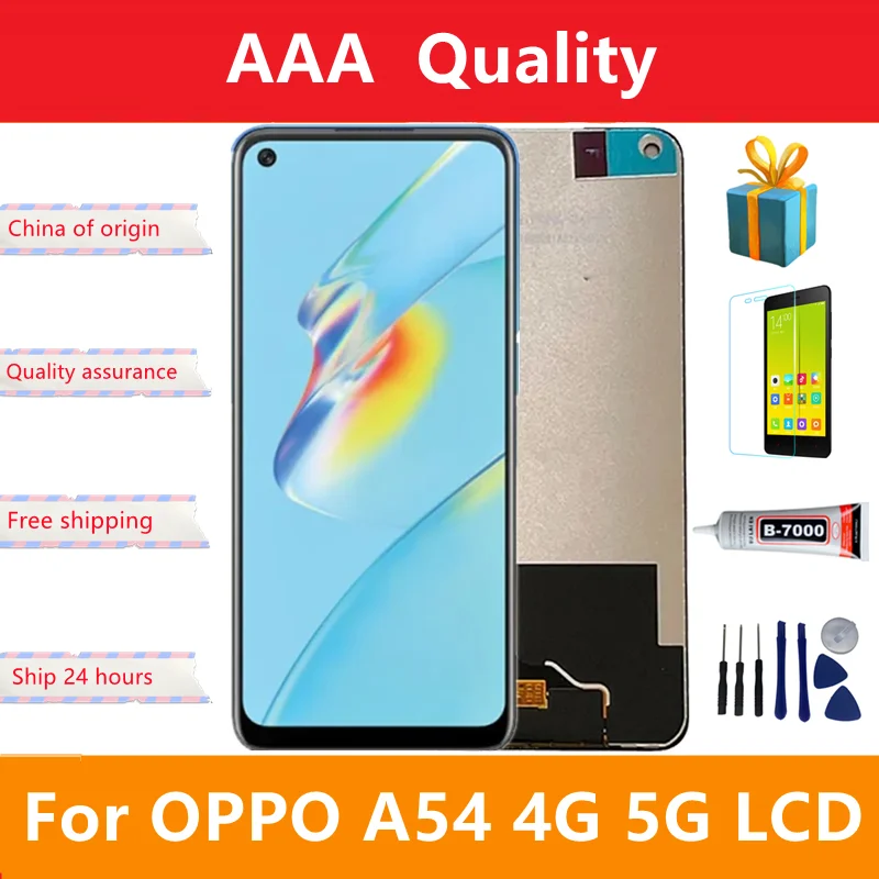 Оригинальный ЖК-дисплей A54 для Oppo A54 4G CPH2239, ЖК-экран + сенсорная панель, дигитайзер для Oppo A54 5G CPH2195, OPG02, рамка дисплея
