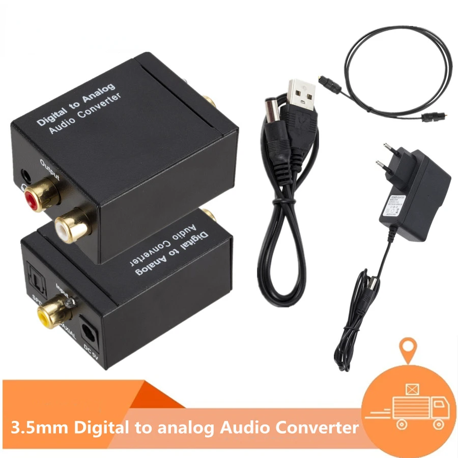 

DAC Toslink Coaxial Optical Digital Fiber to Analog Audio AUX 3.5mm L/R Converter SPDIF Digital Audio Decoder Amplifier