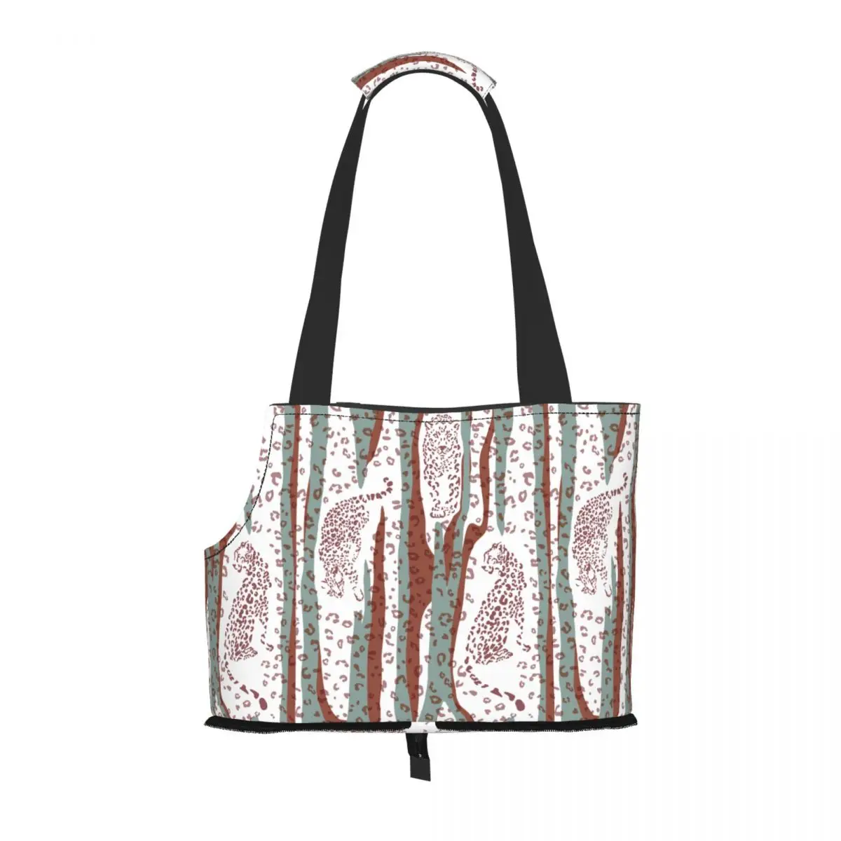 

Luxury Portable Pet Folding Bag Dogs Cat Travel Sport Riding Hiking Outdoor Pet Carrier Bag Leopard Pattern Pet Tote Bag