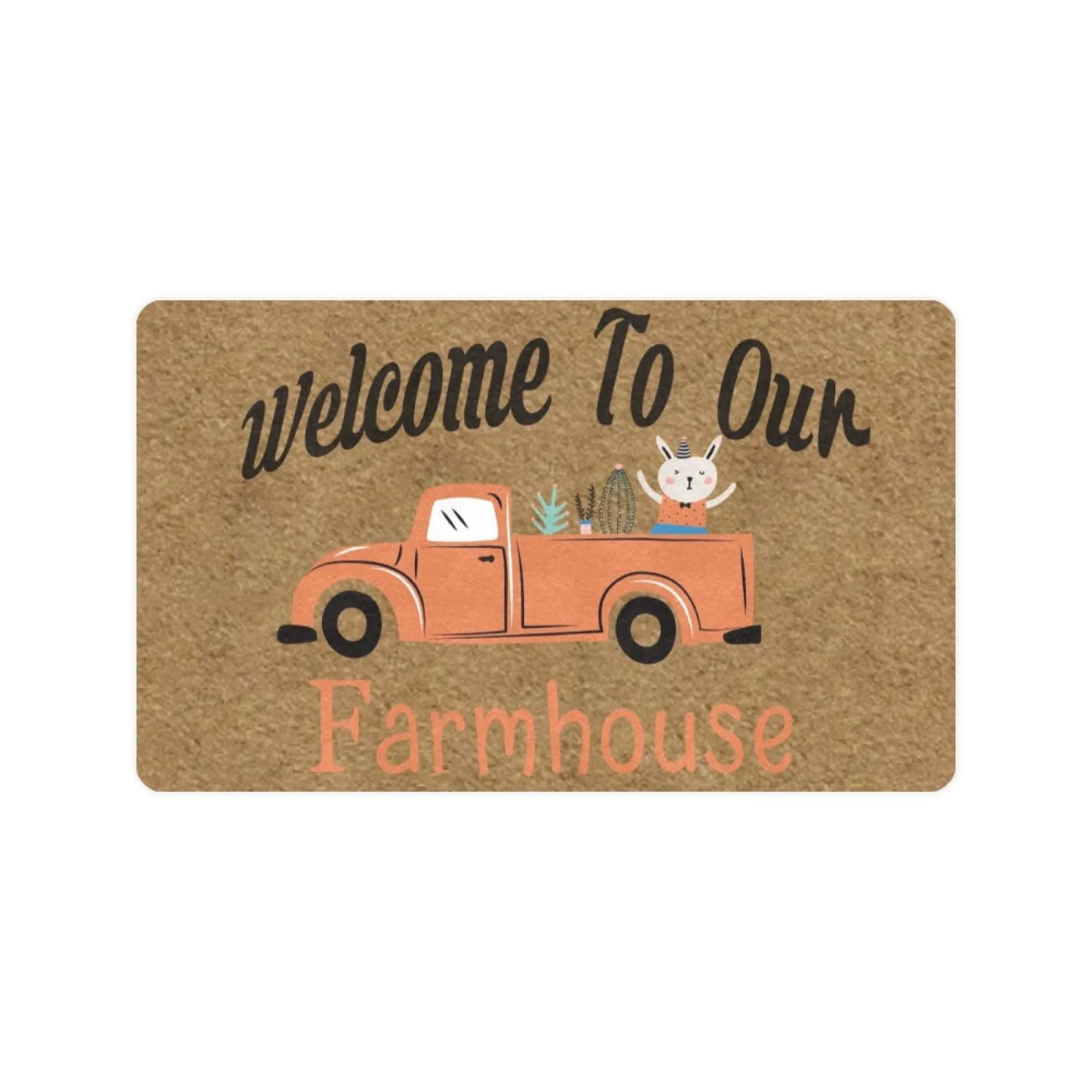 Welcome To Our Farmhouse Doormat Outdoor Rubber Non-Slip Entrance Rug Indoor Porch Decor Shoe Gift Door Mat 30x18
