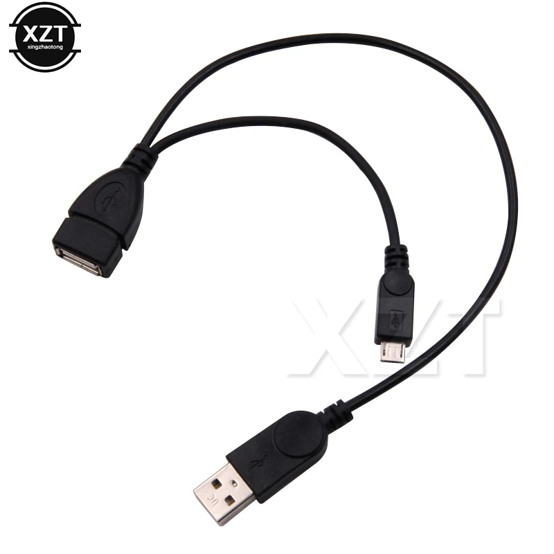 Новинка разветвитель питания хоста OTG Y-образный кабель микро-USB штекер-USB A штекер