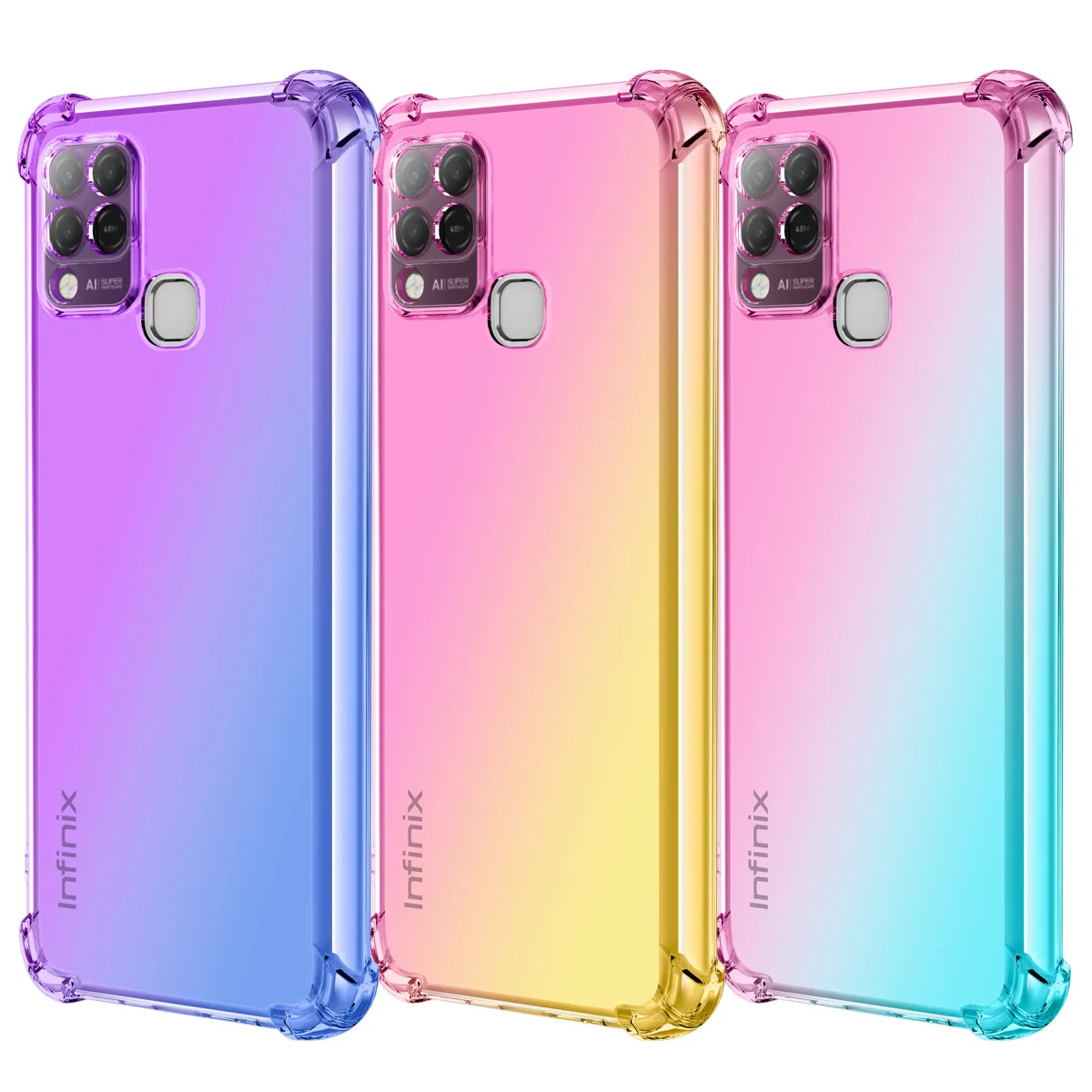 luxury gradient shockproof case for infinix hot 10 10t 10s 11s nfc 11 note 11 pro s mart 5 zero x pro neo shockproof phone funda free global shipping