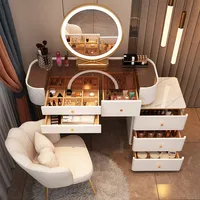 Nordic Makeup Vanity Table With Mirror Hairdresser Dressing Table Dressers For Bedroom Dresser Luxury Desk Bedroom Set HY50MT